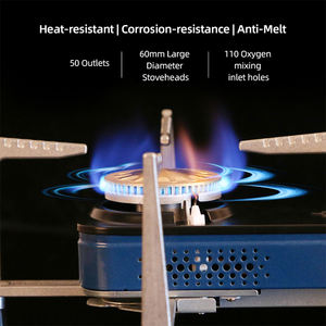 Réchaud à cassette pliable portable en acier pour camping extérieur, structure divisée, <span class=keywords><strong>gaz</strong></span> butane, grill à <span class=keywords><strong>fondue</strong></span>, coupe-vent - Product Image 4
