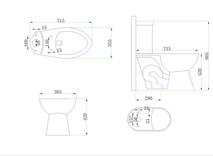 Mercado de América Latina Buena venta Stock barato 2 PC Wc Siphonic Cerámica Inodoro de dos piezas Inodoro Economía - Product Image 6