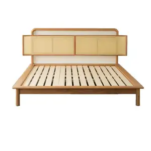 Cama de rattan antiguidade estilo japonês, cama para área de saúde