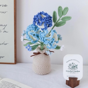 Arreglo Floral Creativo de Claveles en Jarrón, Flores Tejidas a Mano con Hilo, Decoración de Escritorio <span class=keywords><strong>para</strong></span> Regalo de Inauguración de Casa, <span class=keywords><strong>Flor</strong></span> de Ganchillo - Product Image 4