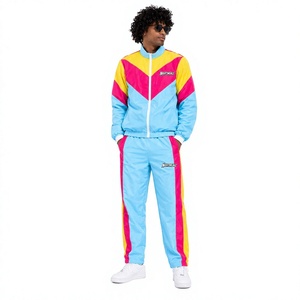 Custom Logo Lightweight Sports Running <b>Patchwork</b> Tracksuit 2 Pieces Crinkle Nylon Windbreaker <b>Jacket</b> and Pant Jogging Suits Men - Product Image 1