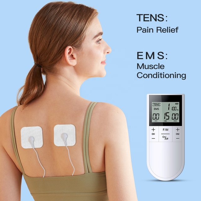 Dual Channel TENS EMS Unit 12 Modes Intensity Muscle Stimulator Pain Relief Mini Machine Pulse Massager