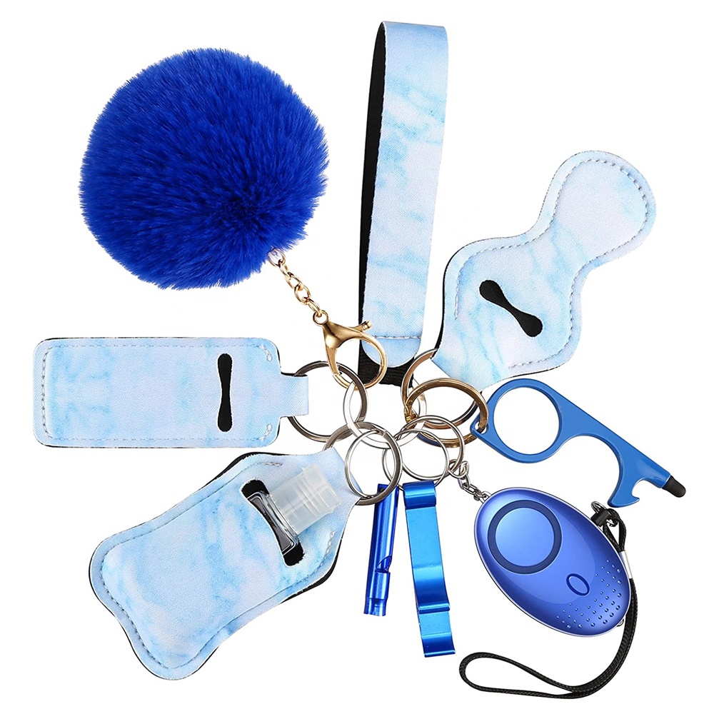 Set Portachiavi Autodifesa Con Allarme 140dB - Per Donne, Bambini E Anziani - Foto 2