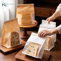 Sachet Doypack en Papier Kraft Qualité Alimentaire avec Fenêtre Transparente Imprimé Personnalisé, Fermeture Zip Refermable et Auto-scellante pour Emballage de Snacks et de Pain