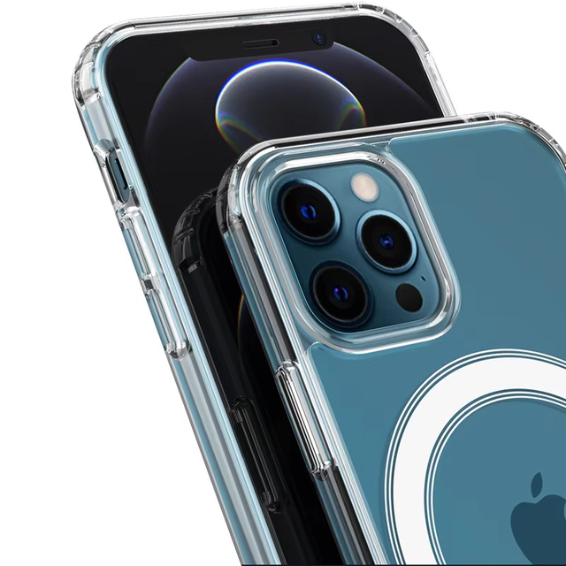 Wholesale Clear Magnetic Phone Case with Wireless Charging Support Full-coverage Anti-drop Phone Protector Cover