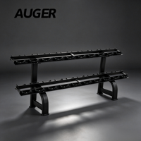 Support de rangement pour haltères AUGER Commercial à 2 niveaux pour 10 paires, en acier robuste avec protections