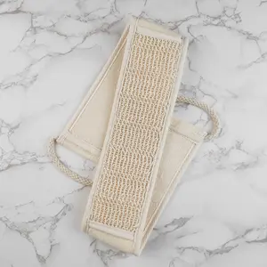 Wholesale Organic Sponge Exfoliating Sisal Long Strip Double-sided Bath Pull Back Rubbing Loofah Belt Body Comfortable Spa Belt