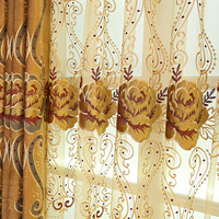 Rideaux turcs brodés en velours, rideaux de luxe pour le salon, rideaux élégants en chenille bleue de style européen