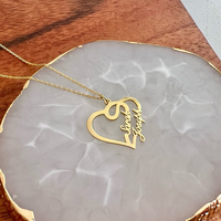 Collier avec plaque personnalisée en acier inoxydable, lettre de nom personnalisée, pendentif en forme de cœur, collier avec plaque de nom, bijoux personnalisés