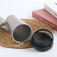 Mug isotherme en acier inoxydable de 16 oz avec poignée et couvercle