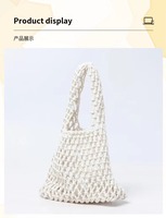 Nouveau Sac à Main en Coton Tressé à la Main, Creux et Ouvert, Résistant à l'Eau, pour Téléphone, Sac de Plage, Idéal pour l'Été et les Bords de Mer