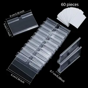 Clear Plastic Label Holders Clip On Tag For Bin Basket Wire Shelf Retail Supermarket Shop Price Label Merchandise Sign Display
