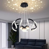 CCT lampu gantung LED 3 redup, lampu proyeksi bintang langit Emas Untuk Hotel lobi rumah tangga ruang tamu