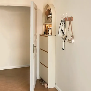 Organisateur de chaussures en bois minimaliste sur mesure, 5 niveaux, design autoportant pour les intérieurs de chambre compactes, meubles gain de place - Product Image 4