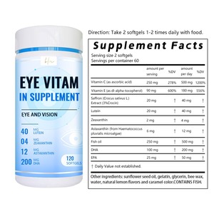 Mắt Vitamin A với Lutein Carotene & <span class=keywords><strong>Astaxanthin</strong></span> Softgel viên nang cho người lớn-cải thiện thị lực đếm 120 200mg liều - Product Image 2