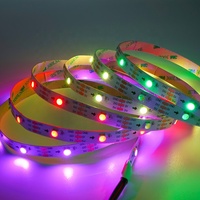 Bande LED intelligente à contrôle à distance, couleur pleine, 5050, 6000K-7000K, 30 LED/m, 5V, SK6812/RGBW, cuivre, blanc chaud