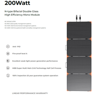 Panneau solaire portable pliable 100W 200W ETFE monocristallin pour station d'alimentation, camping, camping-car