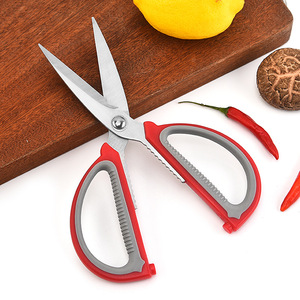 Tijeras de Cocina de Acero Inoxidable, Resistentes, Multiusos, para Barbacoa, 08A, Mango Bicolor, Tamaño Grande con Ranuras - Product Image 2