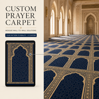 Tapis de prière bouclé pour mosquée, en laine sur mesure, épaisseur de 6 mm à 15 mm, pour projet de salle de prière