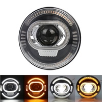 TIYPEOR Phare de voiture universel rond de 7 pouces à LED, faisceau haut/bas, projecteur de phare H4
