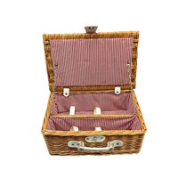 Boîtes d'emballage pour boissons et vins rouges multifonctionnelles écologiques haut de gamme, paniers-cadeaux de vacances, paniers rectangulaires de luxe en rotin naturel