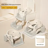 Tabouret de toilette pliable en plastique pour enfants avec main courante pour garçons et filles