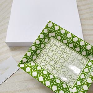 Juego de vajilla de porcelana fina europea de lujo, 41 piezas, color verde, para regalo. - Product Image 6