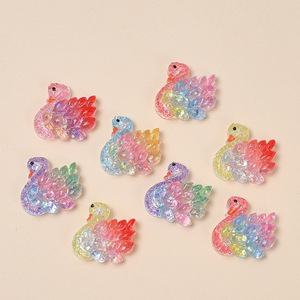 Accessori in Resina Trasparente con Paillettes a Forma di Farfalla, Fiore, Fiocco, Fragola, Cigno, Caramella, Stella, Cuore, Cartone Animato per Fai da Te - Product Image 4