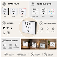 Boîte à lumière de cinéma avec 200 lettres, symboles, émojis, boîte à lumière LED USB pour la décoration de la maison, décoration de chambre, enseigne LED de cinéma, lettres lumineuses, cadeaux