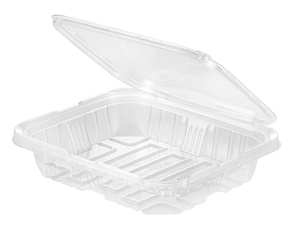 Boîte à lunch jetable en plastique transparent de 35oz recyclable pour repas à emporter ou salade à usage industriel - Product Image 4