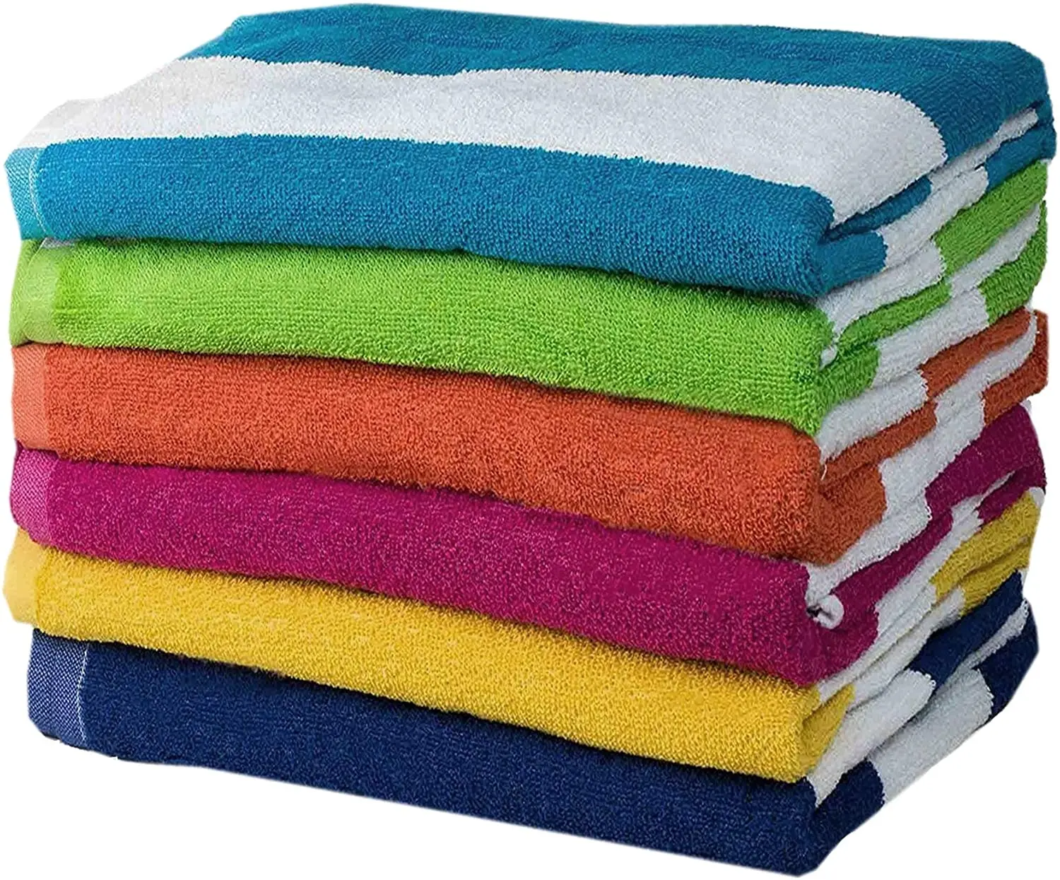 100% cotton terry stripe beach towel, pool towel