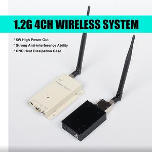 1.2g 5W (tăng cường) 4CH 1080/1200 MHz VTX VRX không dây analog FPV hệ thống người gửi TV âm thanh video Transmitter <span class=keywords><strong>Receiver</strong></span> tầm xa UAV - Product Image 4