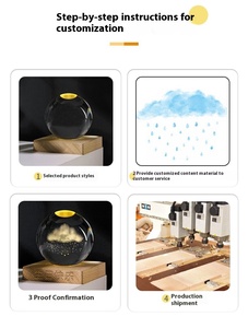 Luz Nocturna LED para Niños Planeta Luna 3D de 6CM 8CM Lámpara de Mesa de Bola de Cristal con Carga USB Decoración de Concha de Medusa Regalo para Dormitorio - Product Image 6