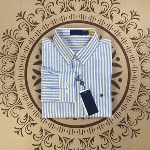 RL Vintage ODM Striped Sun-Protective for <strong>Shirt</strong> for Spring and Summer Thin Long-Sleeved Embroidered Top Feminine Charm - Product Image 2