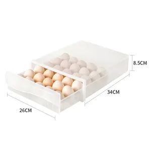 Vendita all'ingrosso del basamento uovo frigorifero-Portaoggetti frigorifero scaffale organizzatore da cucina supporti magnetici e Amp; Scaffali ripiani per cassetti scatola a doppio rullo laterale vassoio per uova