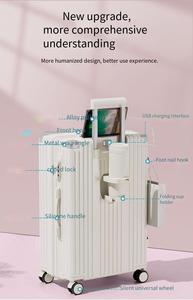 <span class=keywords><strong>Valise</strong></span> trolley rigide multifonctionnelle rétro, nouvelle collection, avec porte-gobelet. - Product Image 2