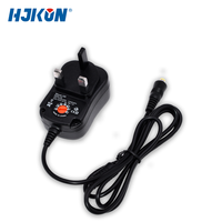 Adaptateur secteur AC/DC réglable 12V 1A multi-embouts avec 6 prises interchangeables pour alimentation de moniteur LED CCTV