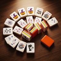 Juego de Mahjong Gótico Personalizado con Calaveras de Acrílico, Juego de Mesa Americano Oscuro para Halloween, Ideal para Fiestas en Bares, Interiores y Exteriores