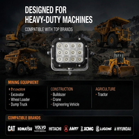 Éclairage industriel 12000LM 9-32V résistant aux chocs IP69K pour l'exploitation minière, adapté aux chariots élévateurs Tadano, Zoomlion, Hyster, Linde, Hangcha