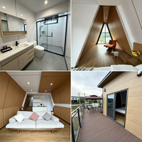 Casa Prefabricada con Estructura Triangular, Villa Modular de Acero Resistente a la Oxidación con Balcón Exterior para Complejos Turísticos Rurales
