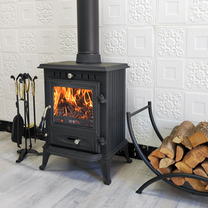 Poêle à bois d'intérieur en fonte grande taille, haute efficacité, noir mat, idéal pour l'hiver - Meilleure vente - Product Image 5