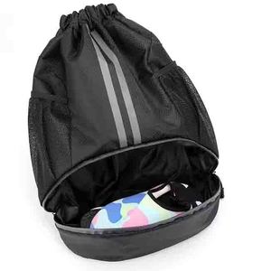600D <b>Waterproof</b> Custom Logo Outdoor Gym Sport <b>Bag</b> With Shoe Compartment Training Basketball Soccer <b>Drawstring</b> <b>Bag</b> - Product Image 1