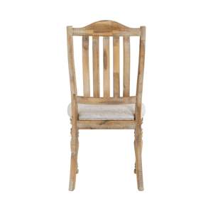 DB Traditional Midcentury Design Side <b>Chair</b> Set 2 Wheat Finish Textured Fabric <b>Upholstered</b> Vertical Slat-Back Farmhouse Style - Product Image 4