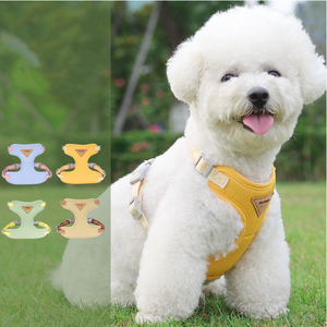 Grosir harnes hewan peliharaan kualitas tinggi Set tali kekang anjing kecil bersirkulasi musim panas rompi anjing mewah Harness Logo kustom - Product Image 5