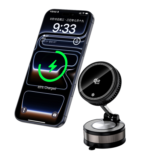 SYONG 25W Wireless Charger Magnetic Car Phone Holder 360° Adjustable Foldable Car Mount for Dashboard/Windshield/Smooth Surface