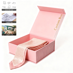 Custom Logo Luxury Rigid Paper Drawer Box for Silk Scarf <b>Packaging</b> Square Sliding Gift Box - Product Image 3