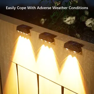 Lámpara Solar de Jardín para Valla con 3 LED, IP65, con Batería, Sensor de Luz, ABS, Encendido Automático Nocturno - Product Image 2