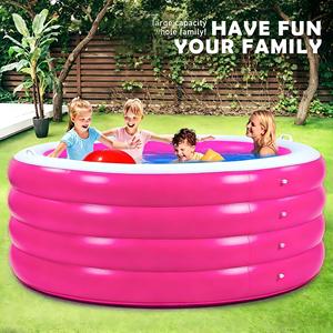 Piscina Inflable Redonda Profunda de PVC de 72" x 30" (183 cm x 76 cm), 0.4 mm de Grosor, Plegable, para Adultos y Niños, Uso en Jardín, Color Rosa, Marca MAKE WAVES - Product Image 2