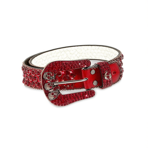 Cintura in Pelle con Teschio in Strass 3.8*105CM Accessorio Moda Donna - Product Image 2