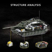 Statik Versiyon Almanya Ana Muharebe Tankı Leopard 2a8 Uzaktan Kumandalı RC Tank Yapım Blokları Setleri Yükseltilebilir